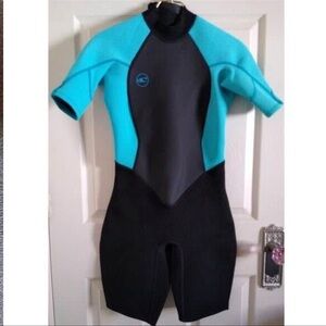 Blue and Black Short Sleeve Wetsuit